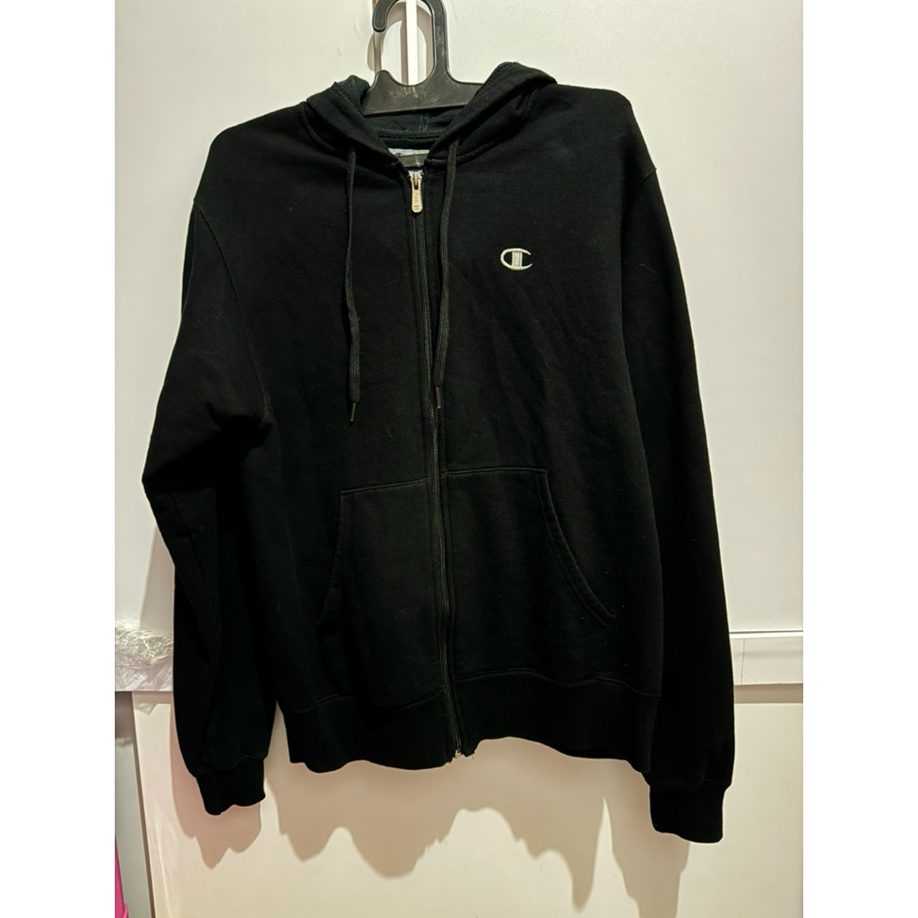 Jacket Hoodie Champion Hitam Preloved