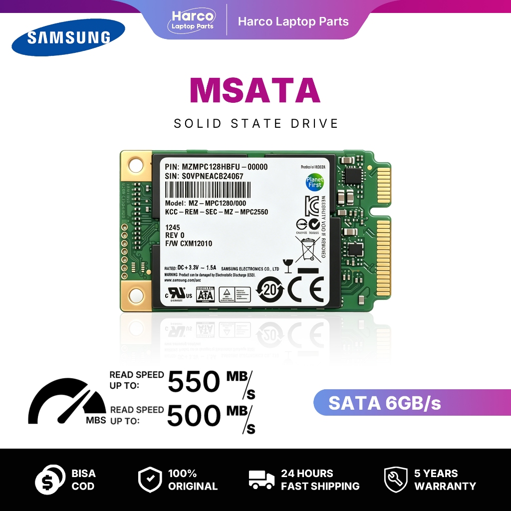 Samsung PM830 mSATA SSD 128GB 256GB MZ-MPC1280 SATA 6Gb/s Original