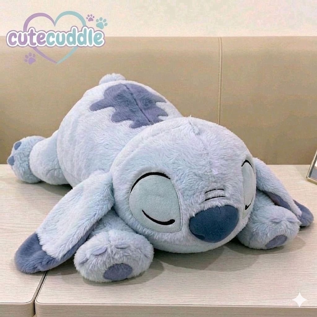 Boneka Stitch & Angel Jumbo 55cm Lembut Premium - Boneka Couple Lilo & Stitch Import Halus