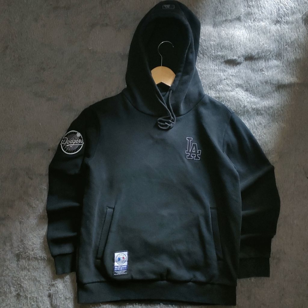 MLB LA DODGERS BLACK Logo Hoodie