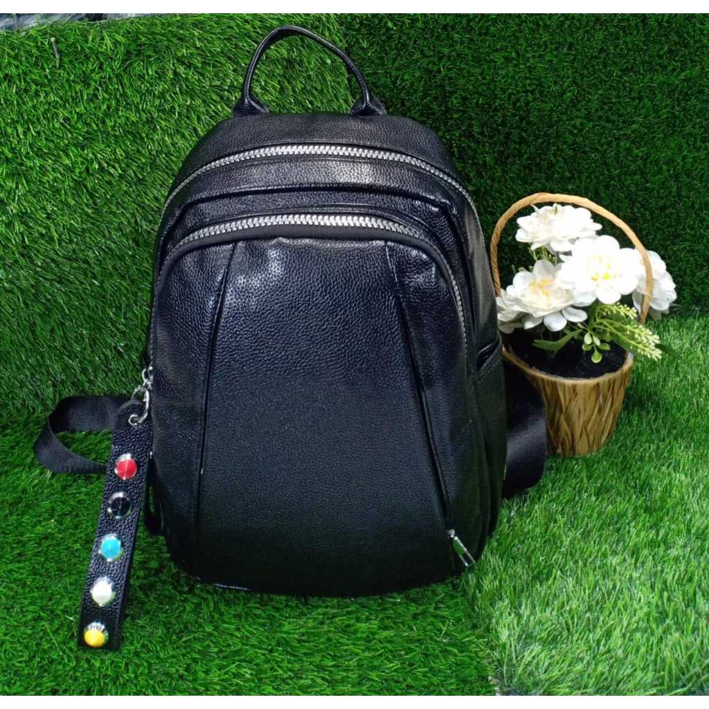 Asih Jaya - Tas Ransel Kulit Pria Wanita Import Premium - Tas Punggung Elegant