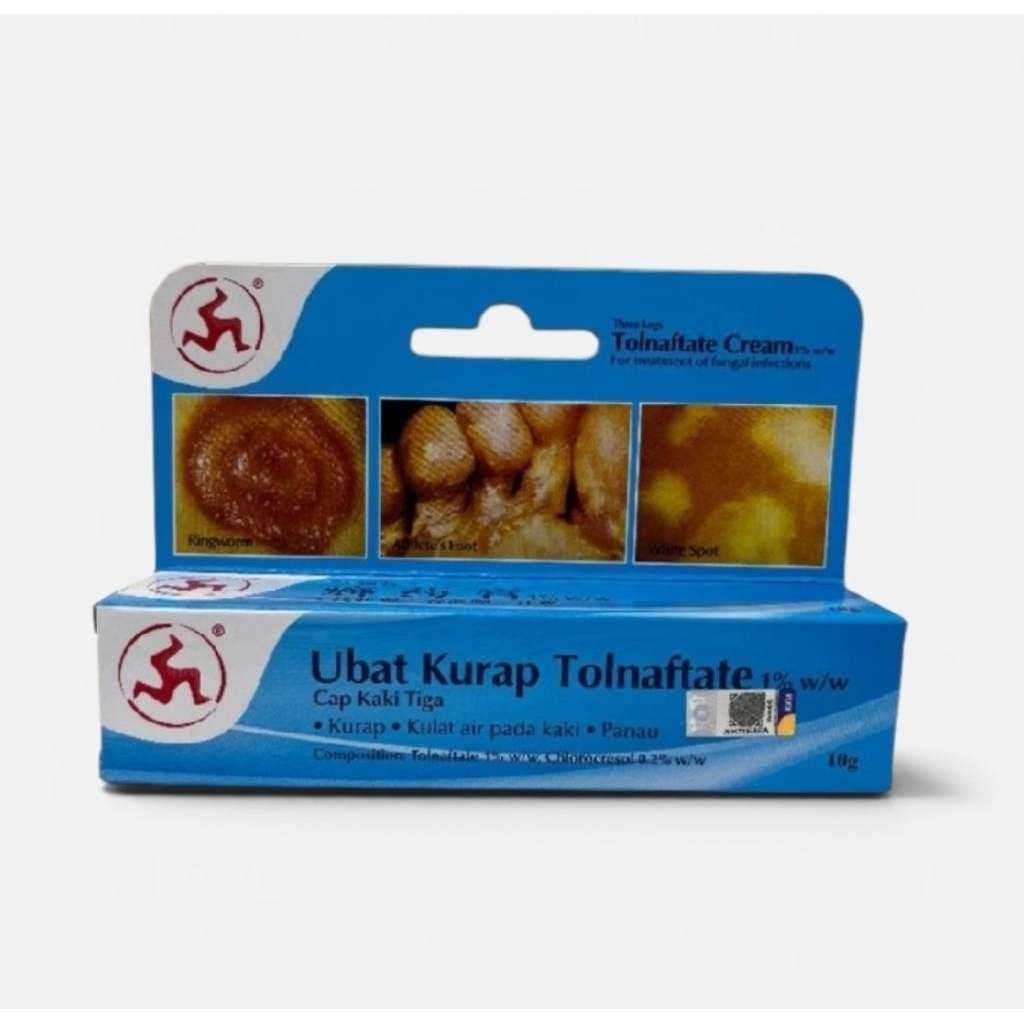 Ubat Kurap Tolnaftate Cap Kaki Tiga/Obat Salep Cap Kaki Tiga 10gr