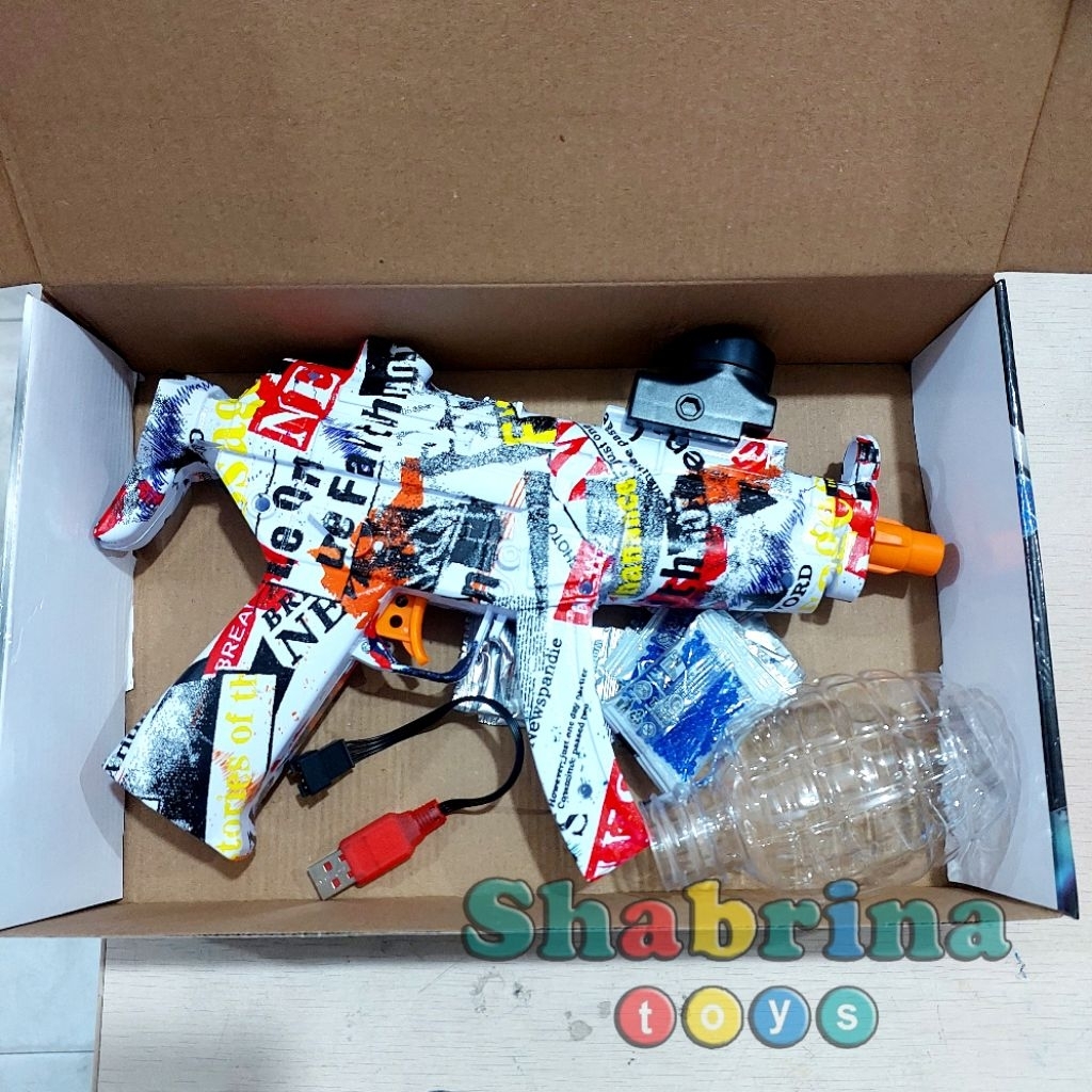 Mainan Anak Pistol Tembak tembakan Gel Gel Bullet Gun Water Gel Blaster Gun Baterai USB Charger