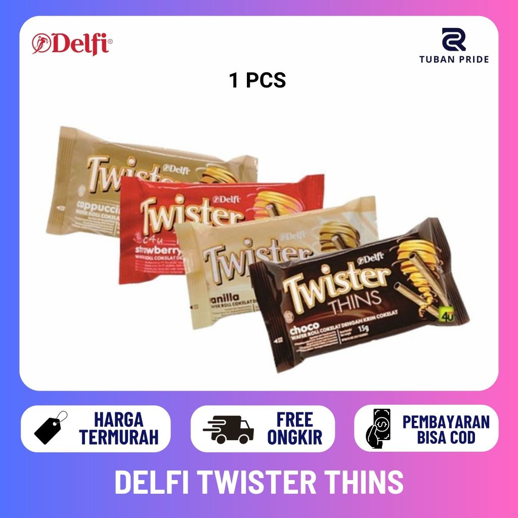 [TP] Twister Thins Delfi 15 Gram Kemasan Ekonomis Delfi Twister Vanilla Chocolate Cappucino Delfi Tw