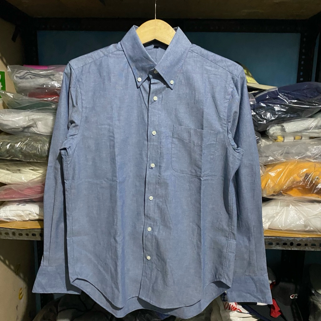 Muji L/S Shirt Biru Size L 69x53