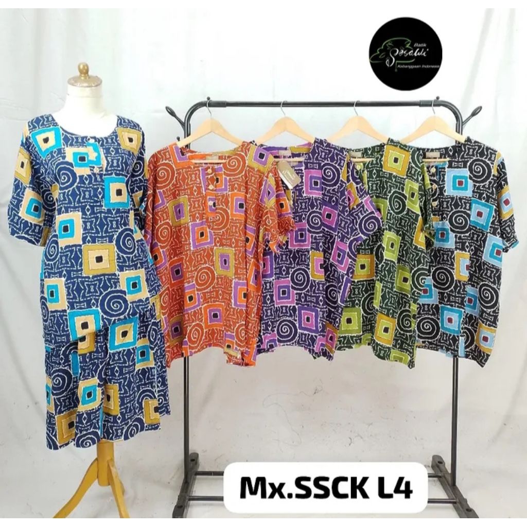 SETELAN BABYDOLL JUMBO 4L BATIK SESAWI