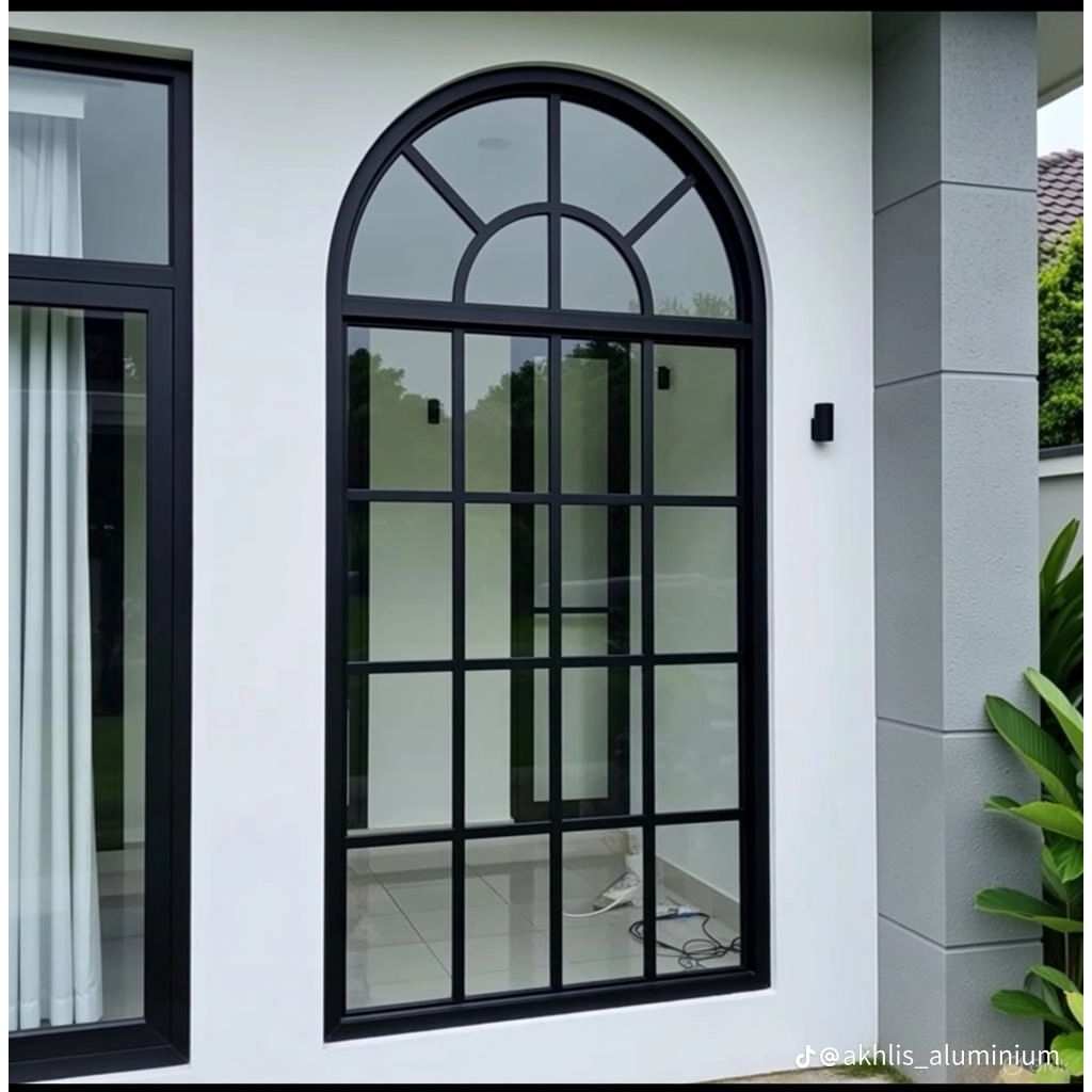 Kusen Jendela Lengkung Aluminium(jendela Lengkung Kaca Mati Ornamen)