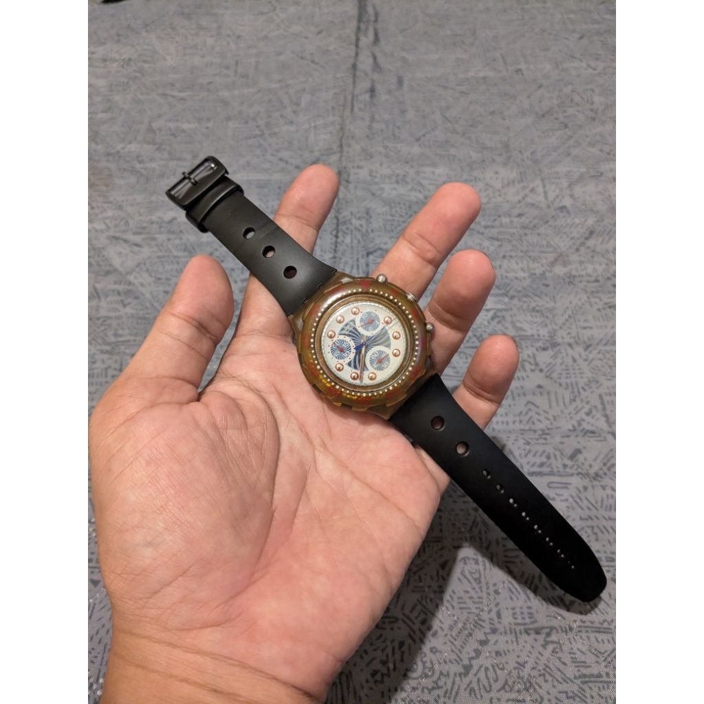 Jam tangan vintage swatch chrono original