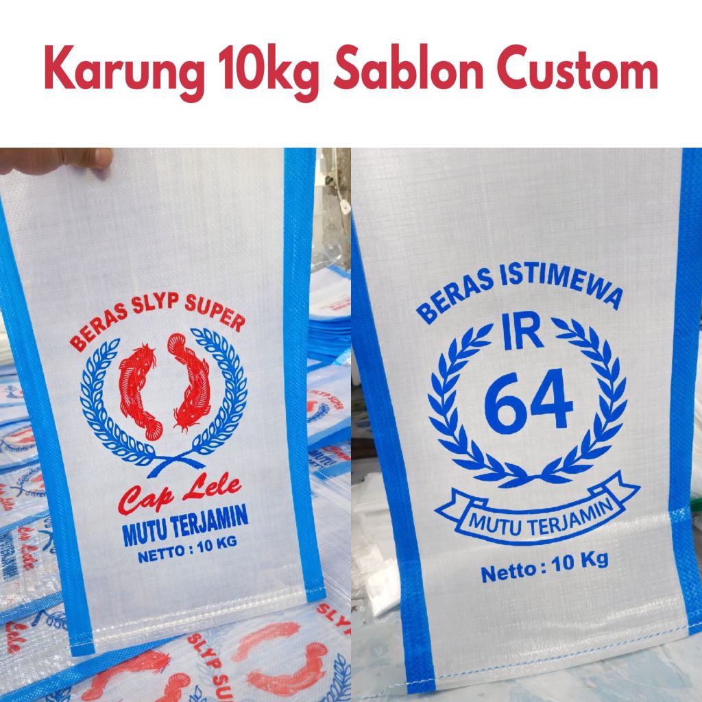 Karung Beras 10kg Custom Sablon (per 500lembar)