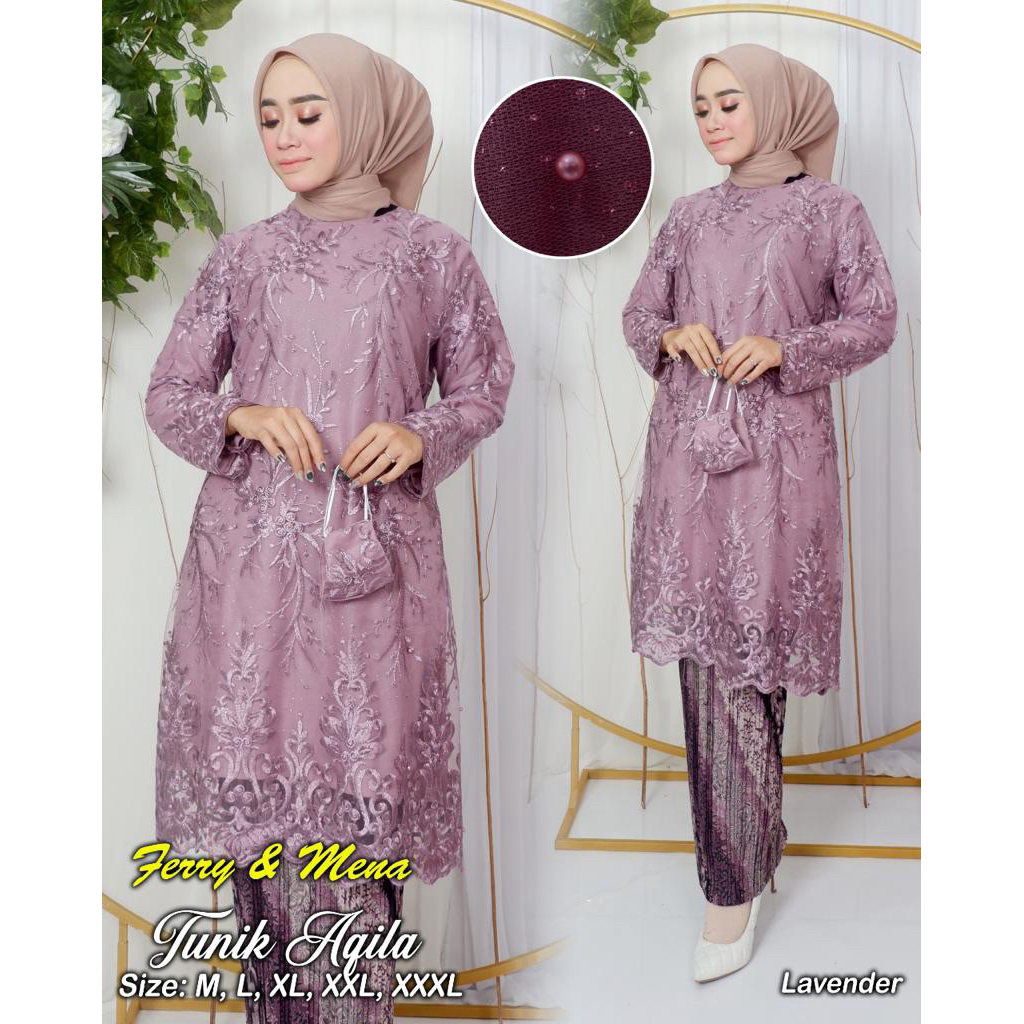 Kebaya Modern Tunik Brokat Tulle Jumbo Ld 120 Kebaya Kondangan Wisuda Lamaran