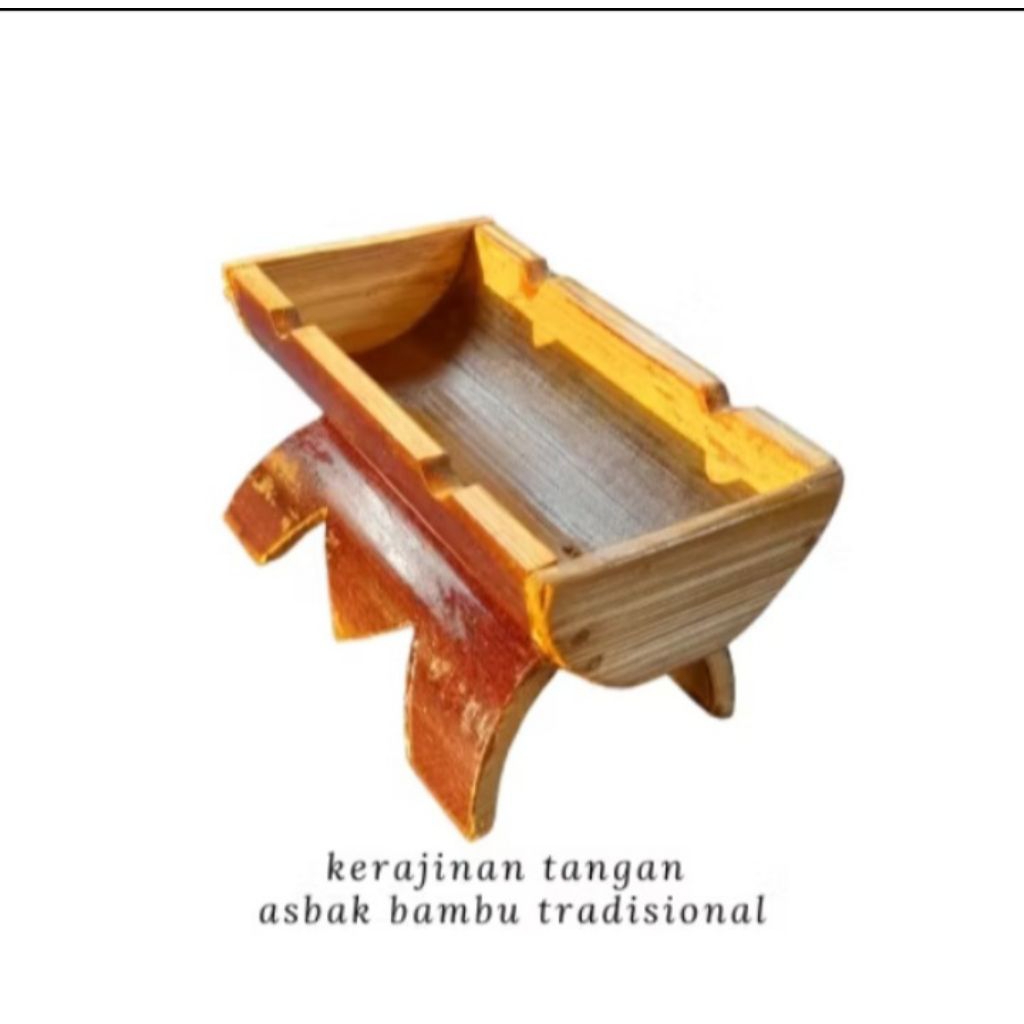 Asbak Bambu Kaki Unik Tradisional - Kerajinan Tangan Estetik / Wadah Abu Rokok Bambu Klasik