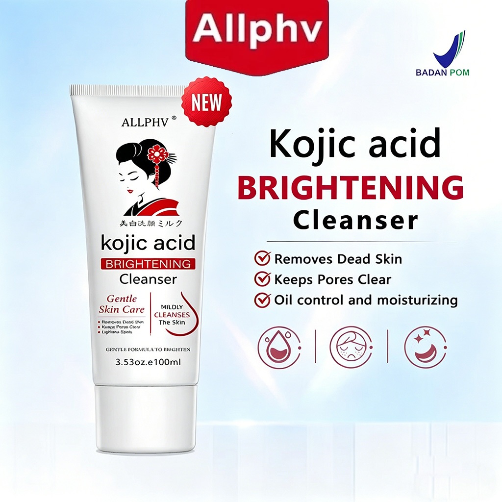 [COD] Allphv Kojic Acid Brightening Cleanser 100ml - Sabun Cuci Muka Pencerah untuk Kulit Kusam