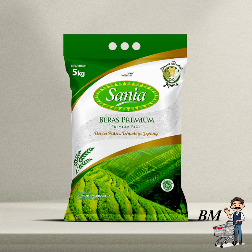 [SACK] BERAS PREMIUM 5 KG - SANIA, SAWAH HIJAU, SAWAH PANEN