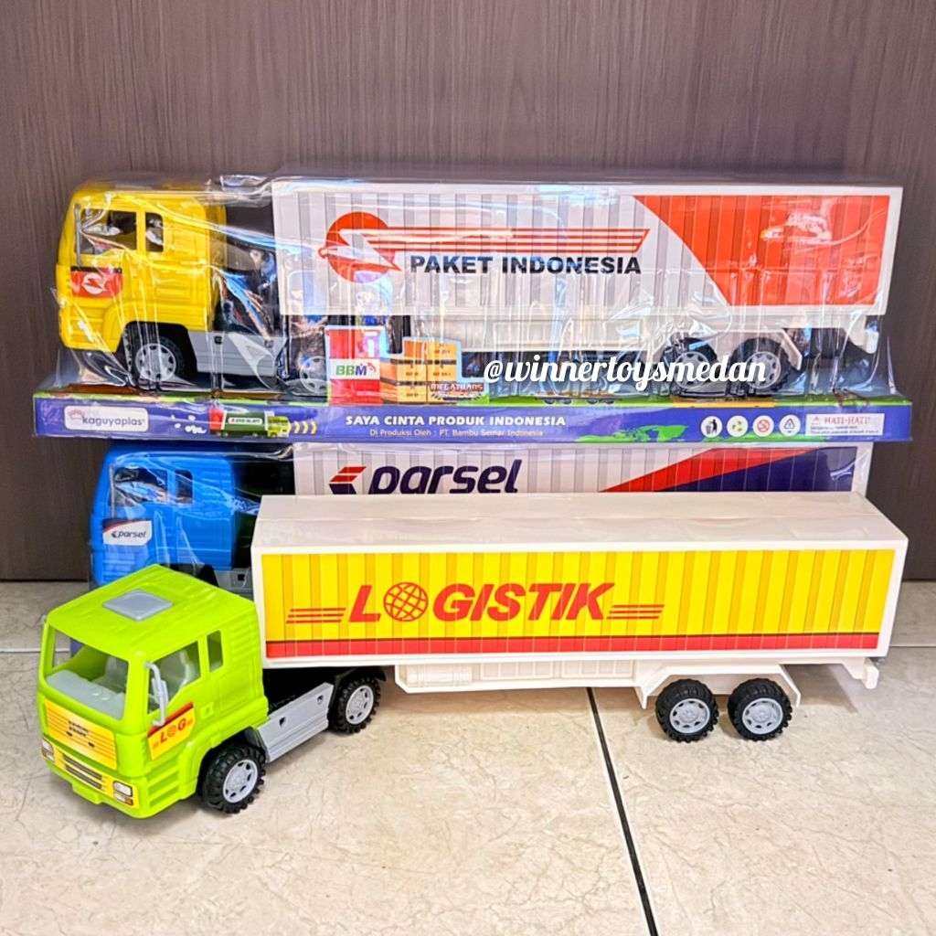 Mainan Truck Container Panjang / Mainan Truck Tangki Panjang / Truck Kontainer Besar Friction KGP 12
