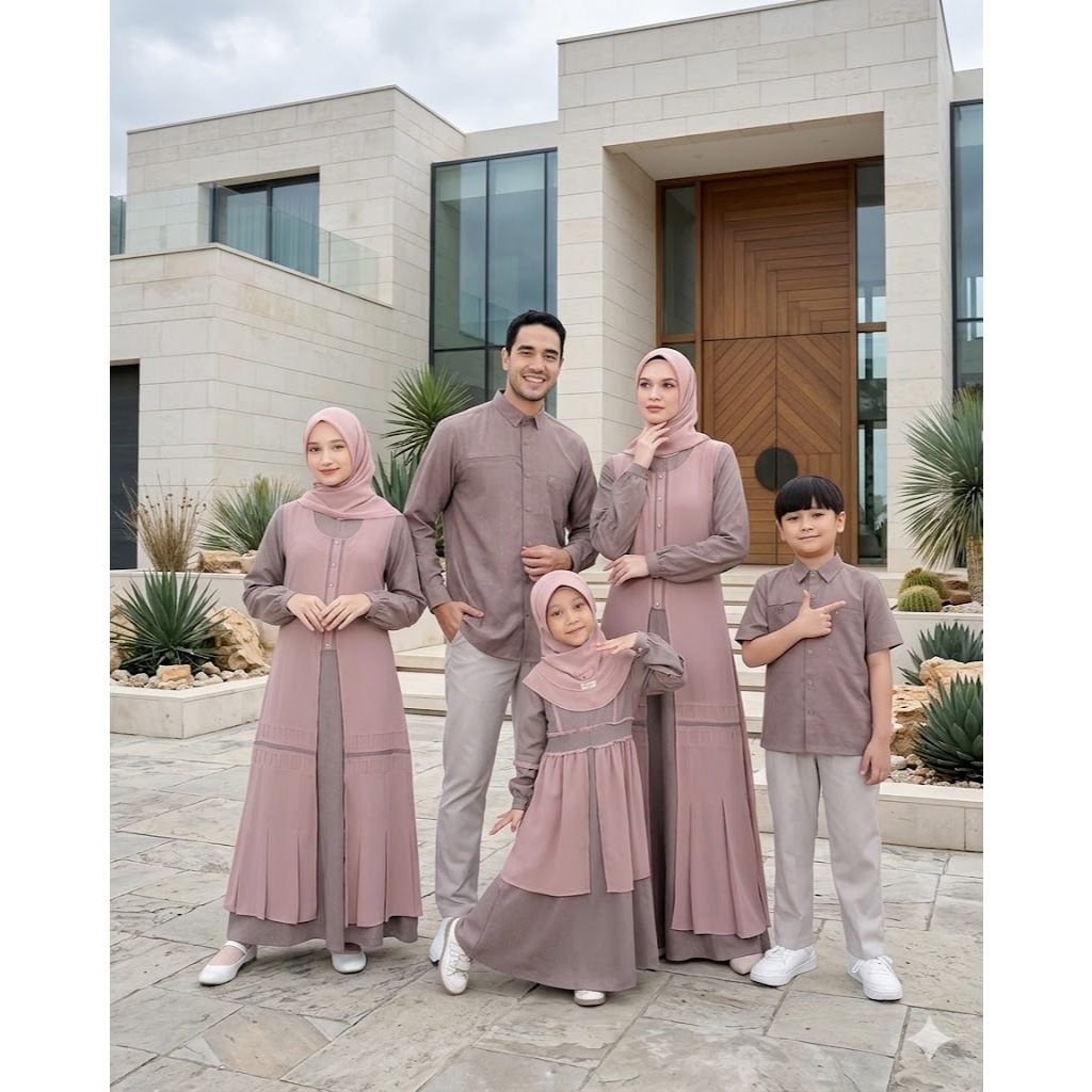 ETHICA SARIMBIT LEBARAN KELUARGA TERBARU ROYAL 48 RAPTURE ROSE - BAJU BUSANA MUSLIM COUPLE PASANGAN 