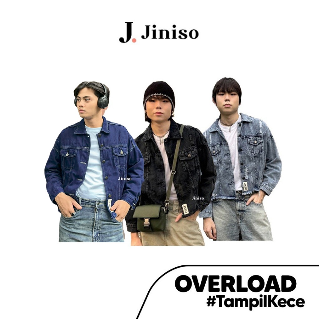 JINISO - Denim Pria Oversize Jaket Jeans