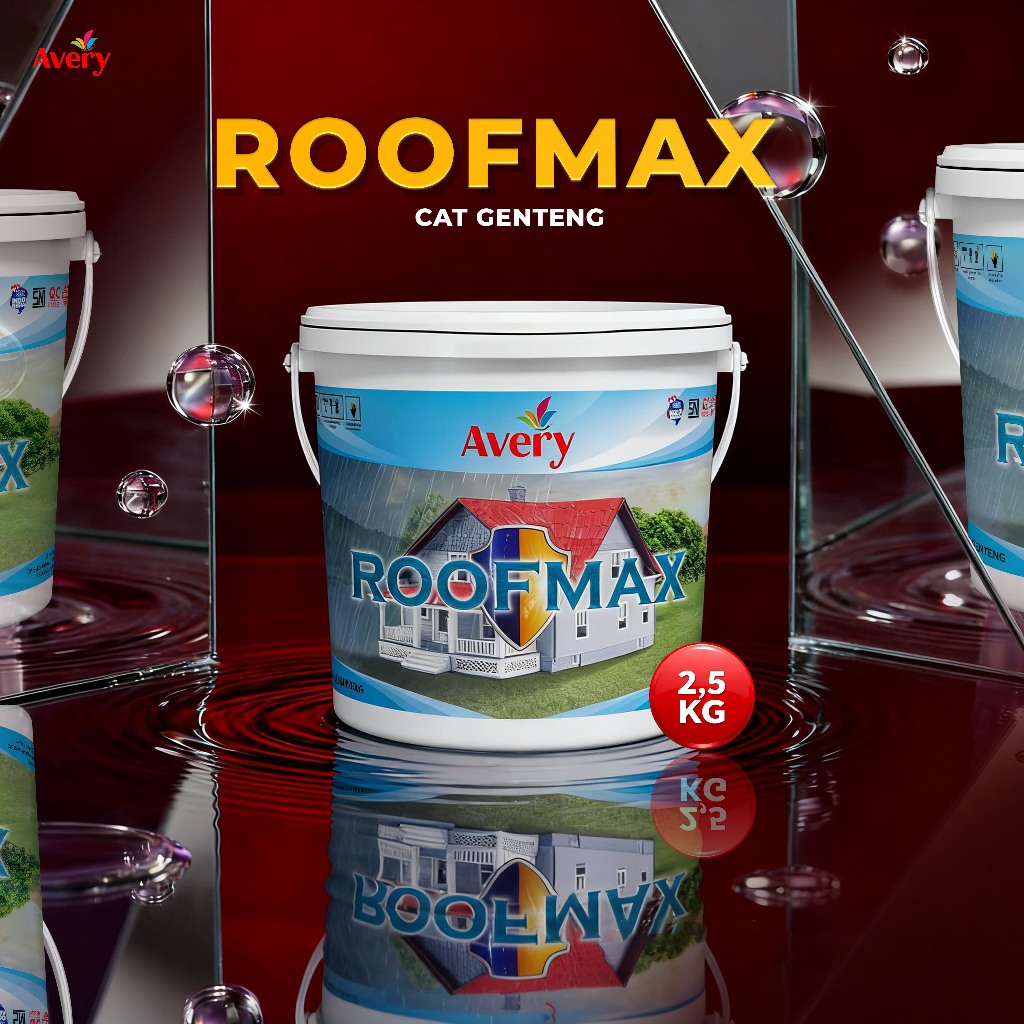 AVERY Cat Genteng Roofmax 2,5KG – Cat Atap Rumah Anti Bocor, Tahan Panas & Tahan Cuaca