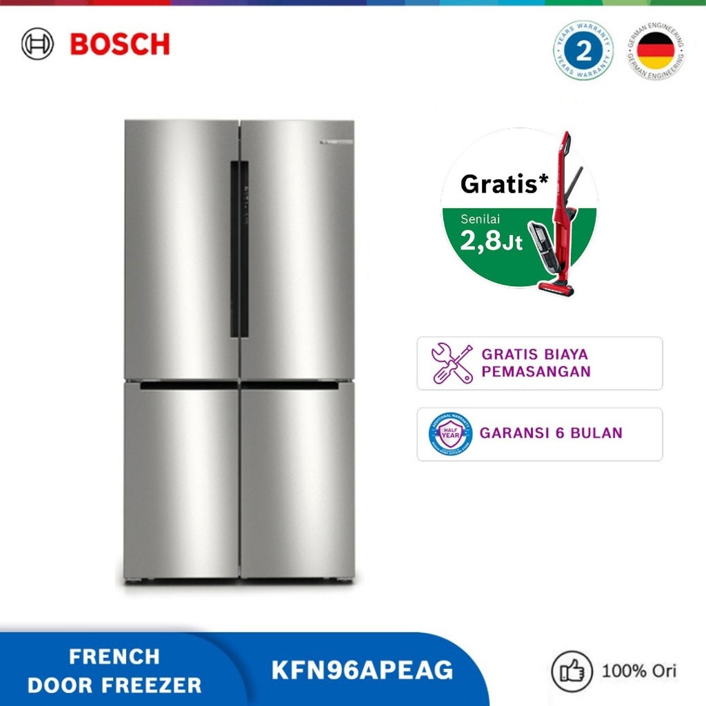 Bosch KFN96APEAG kulkas french door freezer bawah multi pintu serie 6
