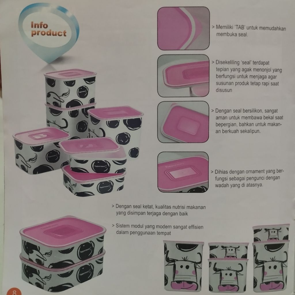 TUPPERWARE BASELINE COW CANISTER SET (MADE IN EUROPE)
