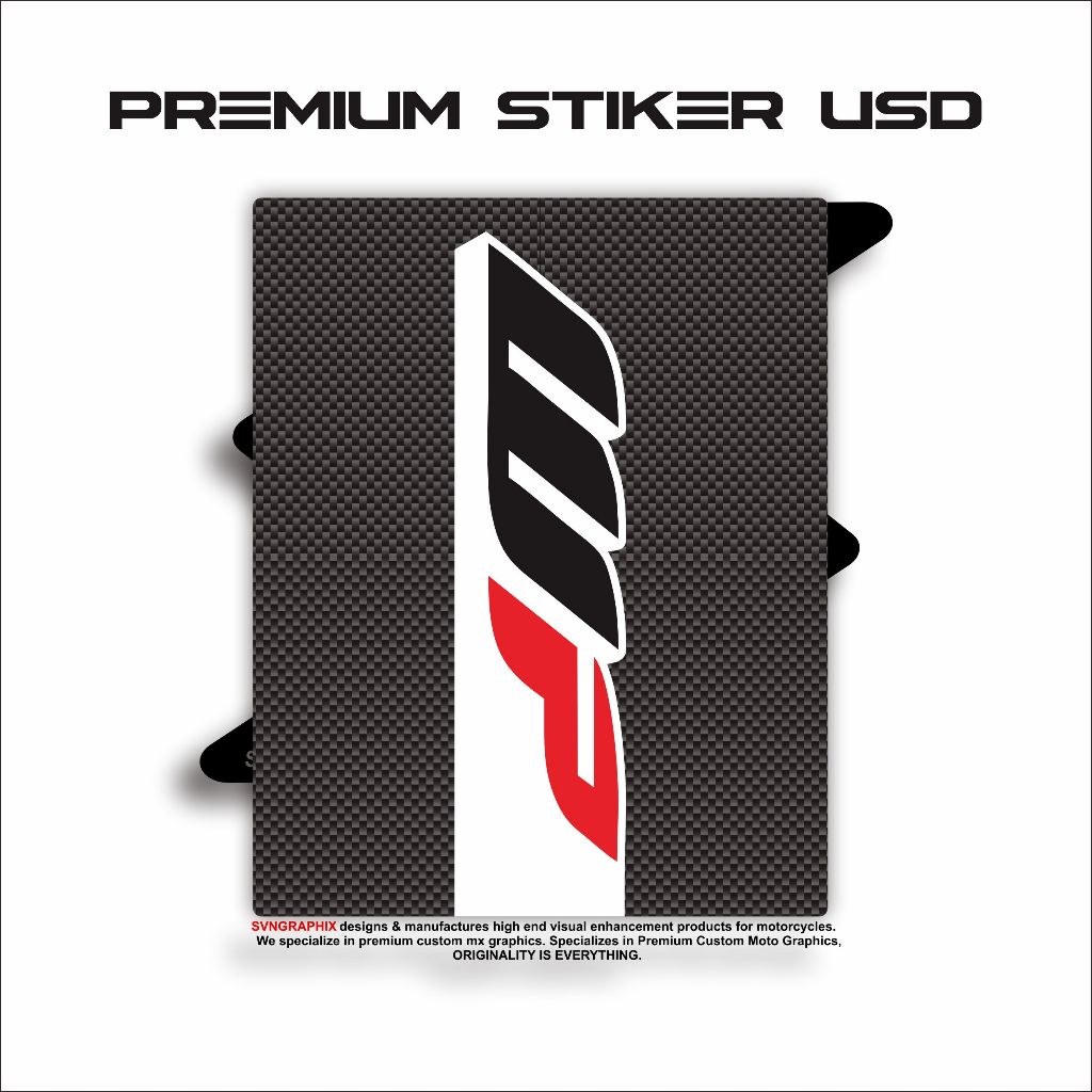 STIKER USD PREMIUM CARBON WP KYB SHOWA +ADD