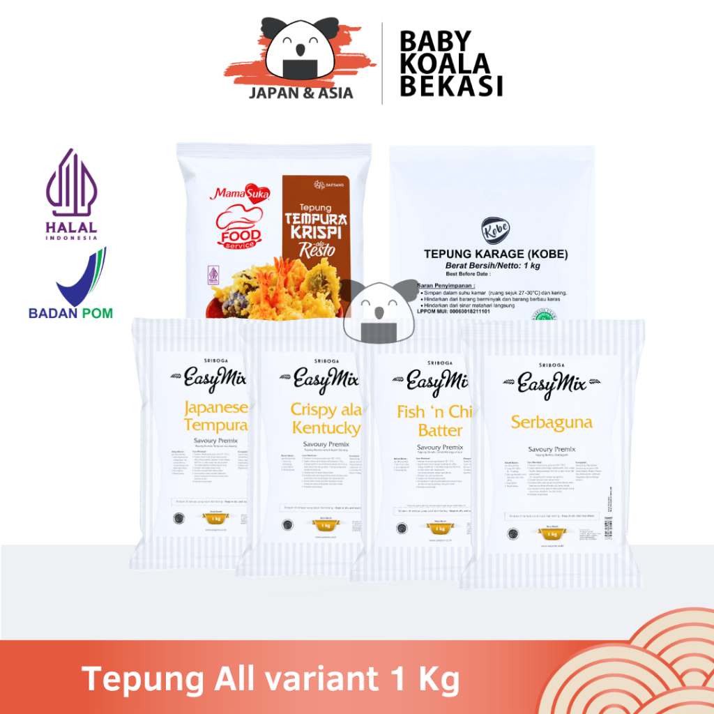 EASY MIX MAMASUKA NISSIN KOBE Tepung Karage Tempura 1 Kg Halal | Kentucky Serbaguna Fish n'chip -BKB