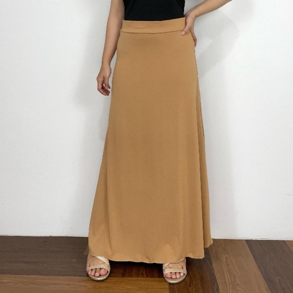 Rok panjang polos musim//Rok panjang spandek Jersey bahan jatuh//Rok model Korea style