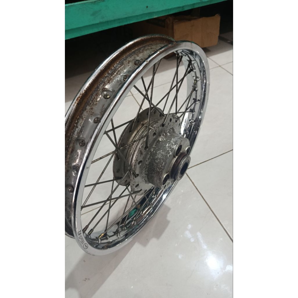 velg veleg peleg pelek ruji set tromol belakang honda megapro primus ring 17