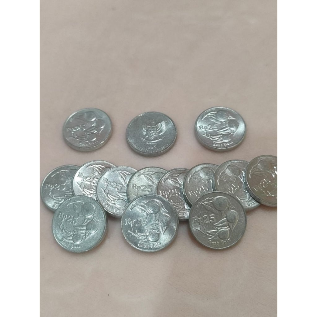 Koin 25 rupiah buah pala tahun 1992 -1996 Original