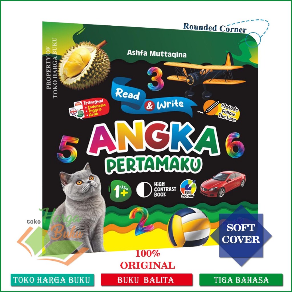 Foto Buku Angka Pertamaku Read & Write Trilingual Metode Follow The Line Usia 1+ Balita - Media Sholih