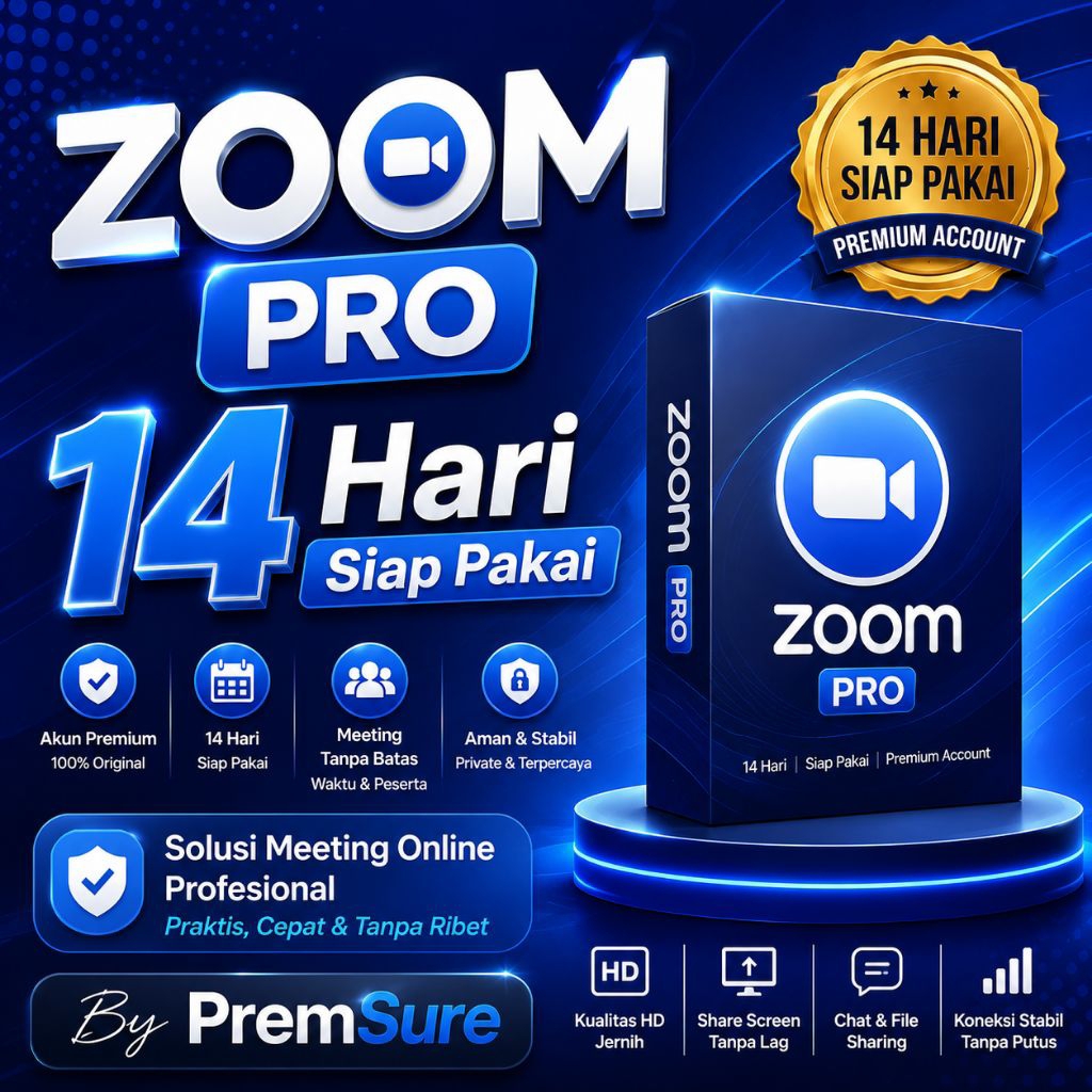 Edukasi Zoom Pro 100 Peserta 14 Hari Siap Pakai