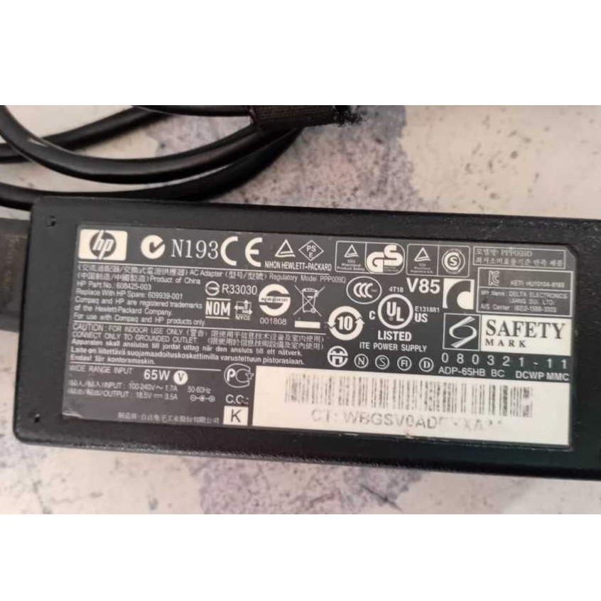 ADAPTOR CHARGER LAPTOP  HP PROBOOK PP009D 4421S 4321S 4425S 4420S 4320S 4420 18.5V – 3.5A 65 W - erc