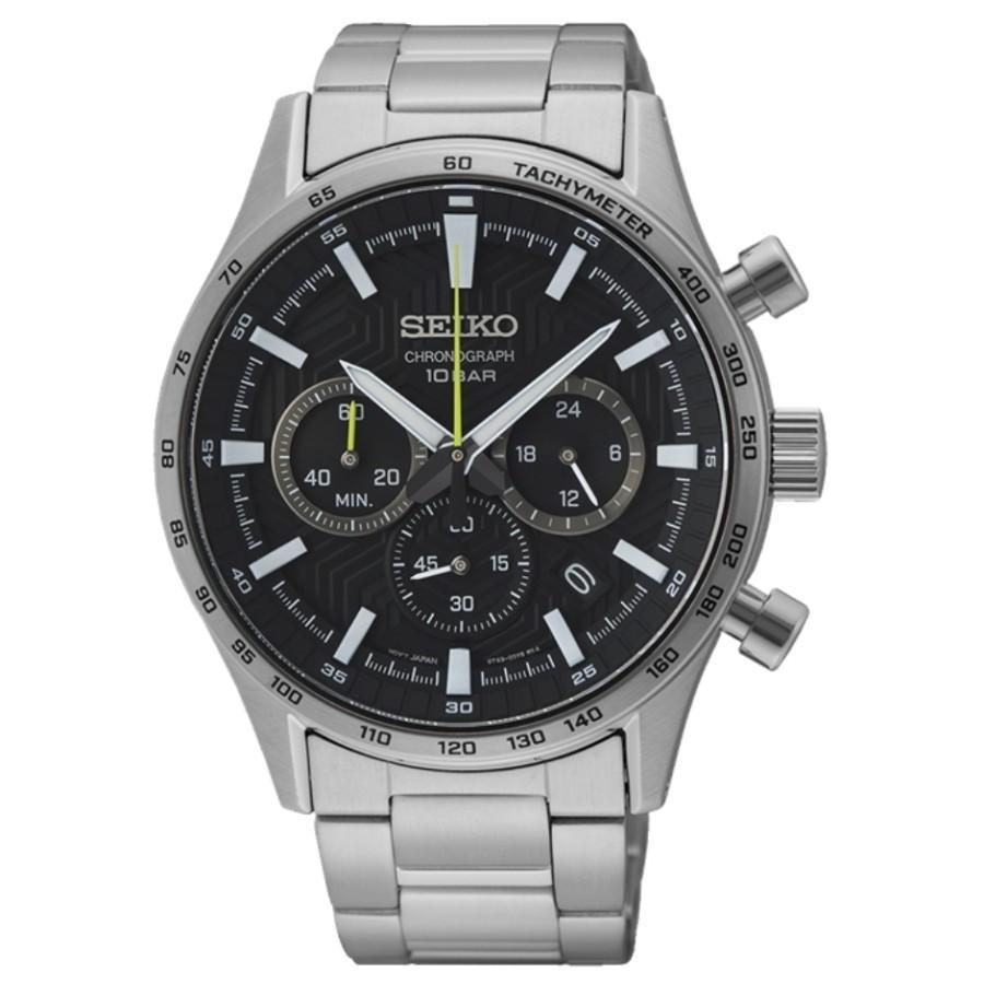 Seiko Man Chronograph SSB413P1 Quartz Sapphire Black Dial SSB413