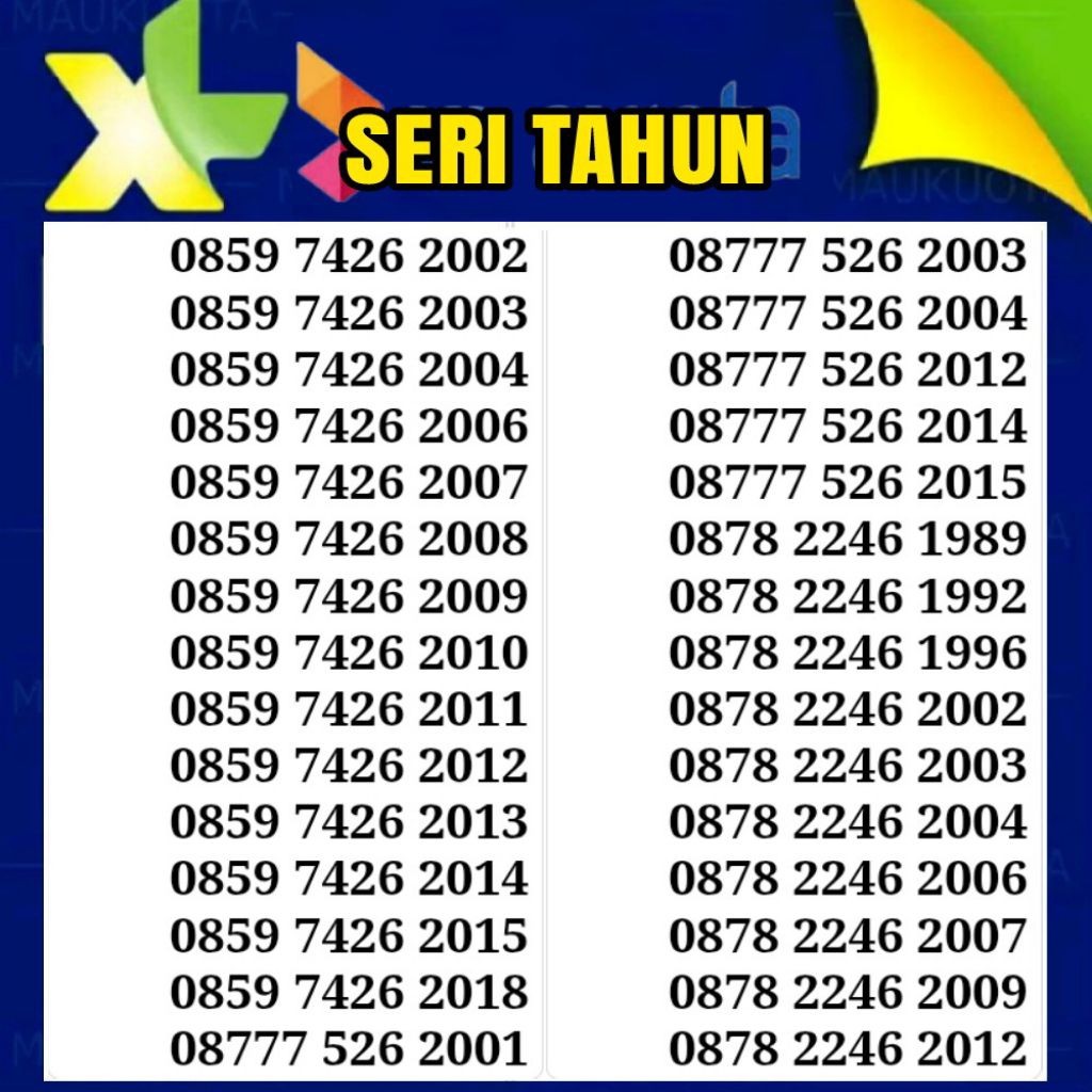nomor cantik xl seri tahun