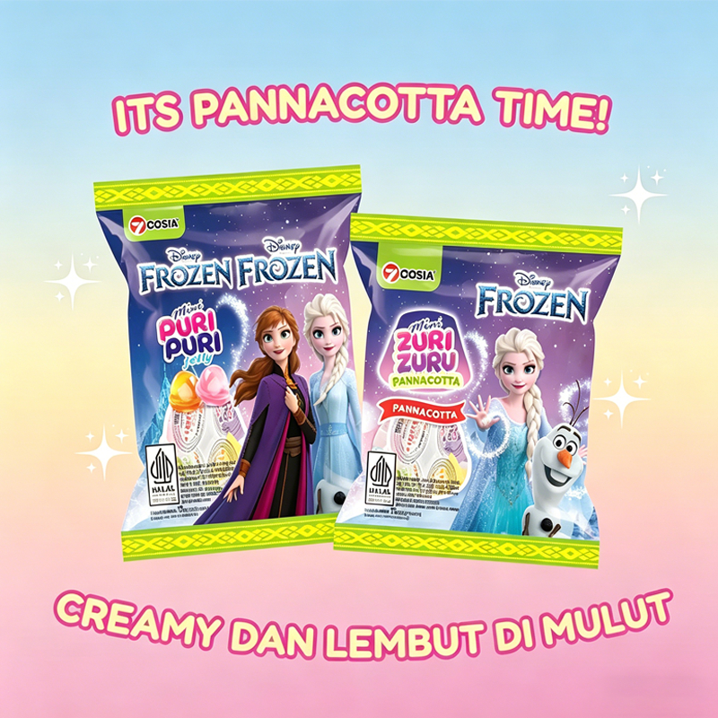 Frozen Halal Snack 7Cosia Mini Jelly Disney Fozen Puri Puri Disney Zuru Zuru Cemilan Jelly Rasa Buah