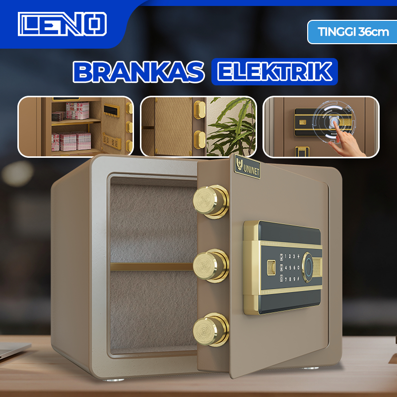 Brankas Uang - Brankas Besar Elektrik - Brankas uang dan emas - UK 36cm Includer Pin dan Fingerprint