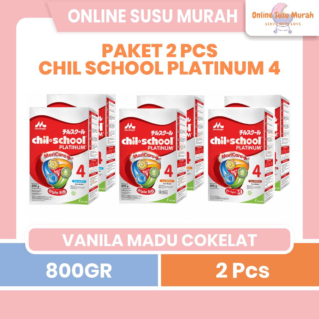 CHILSCHOOL PLATINUM PAKET 2 KOTAK 800 GRAM CHIL SCHOOL MORINAGA SSKD