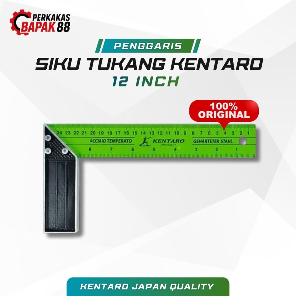 Kentaro Siku Tukang 12 inch Penggaris Siku Tukang Mistar Tukang Kentaro 100%Original