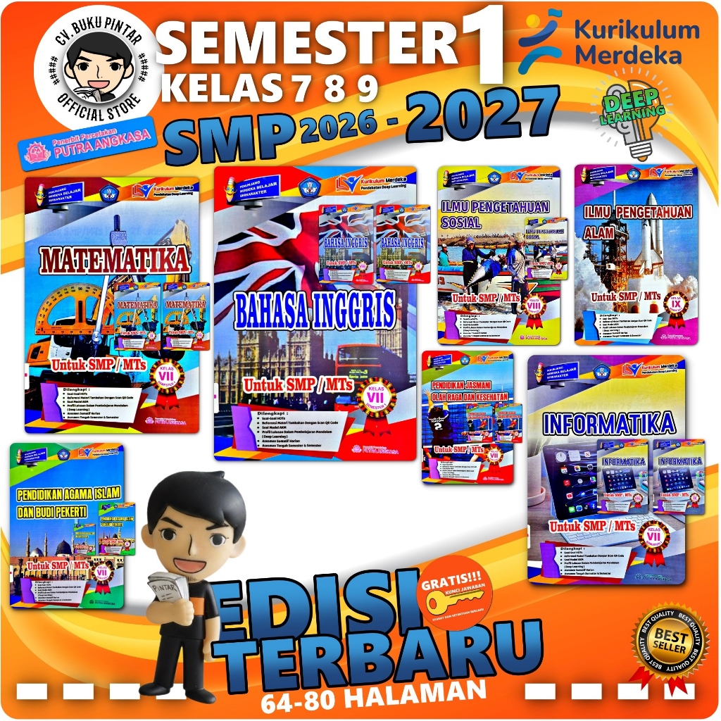 LKS SMP KELAS 7 8 9 SEMESTER 1 2026-2027 Deep Learning KURIKULUM MERDEKA | PUTRA ANGKASA | LKS BAHAS