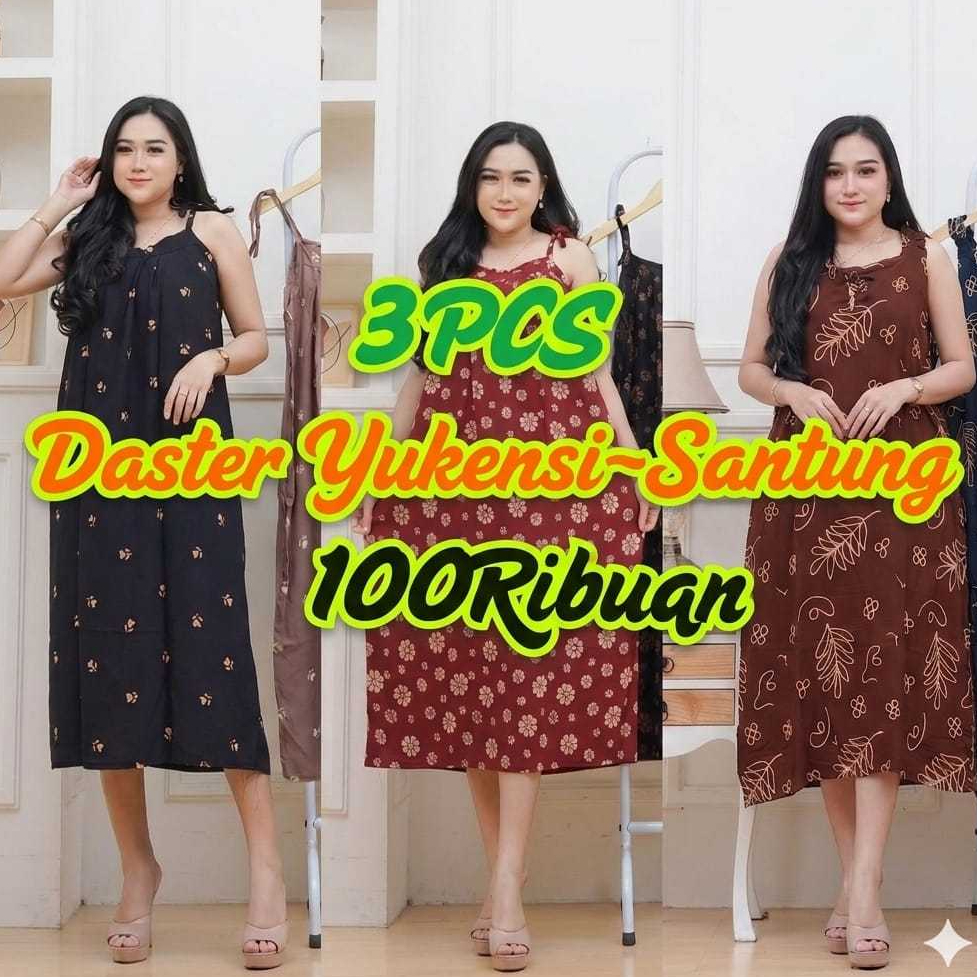 Daster Sultan Harga Merakyat Yukensi Payung Kain Santung Premium Bahu KaretDan Bahu Tali - Paket Hem