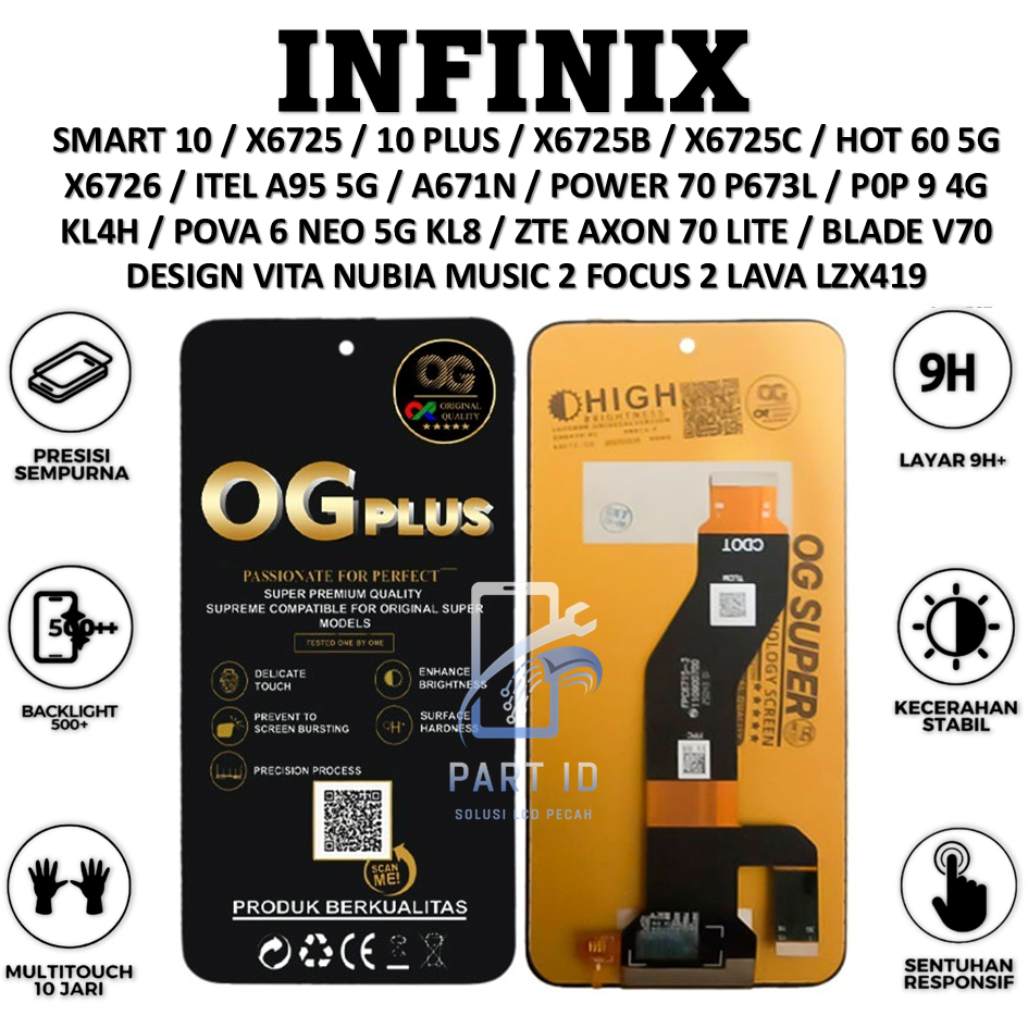 LCD TOUCHSCREEN INFINIX SMART 10 / X6725 / SMART 10 PLUS / X6725B X6725C / HOT 60 5G X6726 / ITEL A9