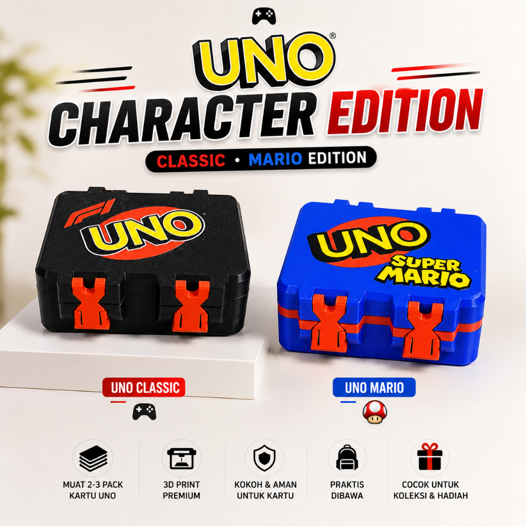 Kotak UNO Premium Muat 2 Pack  | Card Holder UNO Portable | Box Untuk Tempat Kartu UNO