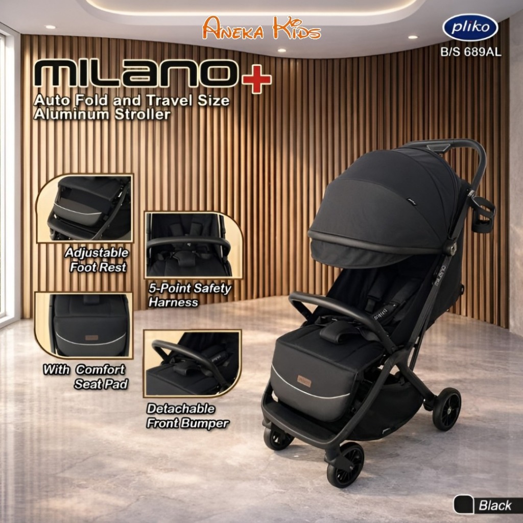 Pliko Stroller Milano+ / Kereta Dorong Baby Pliko - Pliko Milano+ Stroller Autofold