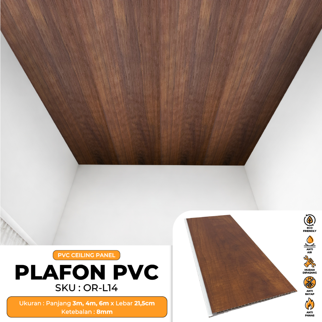 Paket 10 Pcs Plafon Putih Polos Putih PVC Plafon Awet Berkualitas Panjang Tebal 8mm Panjang 3 Meter