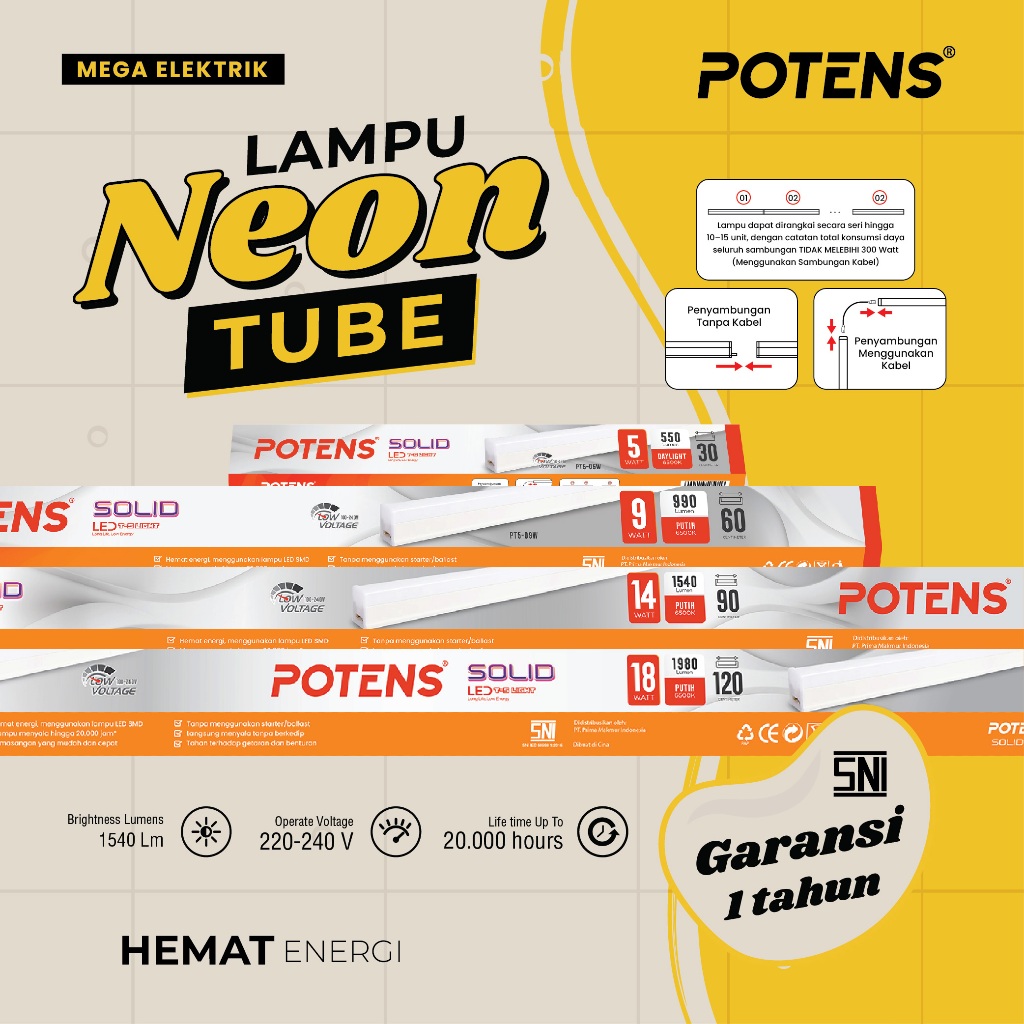 LAMPU TL NEON T5 LED 5/9/14/18W TUBE PUTIH KUNING / LAMPU NEON LED
