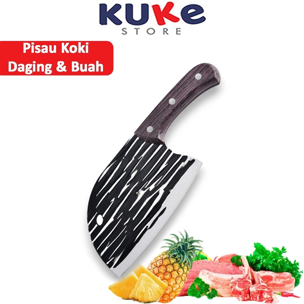 PISAU KOKI JEPANG SUPER TAJAM STAINLESS STEEL / PISAU POTONG DAGING SAYUR IKAN / PISAU DAPUR JUMBO B