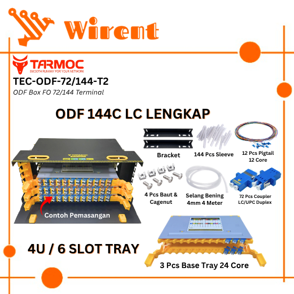 Fiber Optic ODF 144 Core LC Lengkap Rackmount | ODF 144C LC