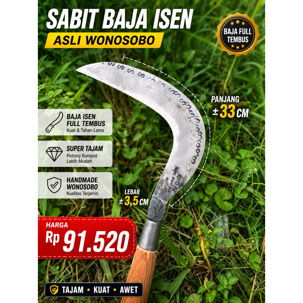 Sabit baja isen cap SS, asli empu wonosobo