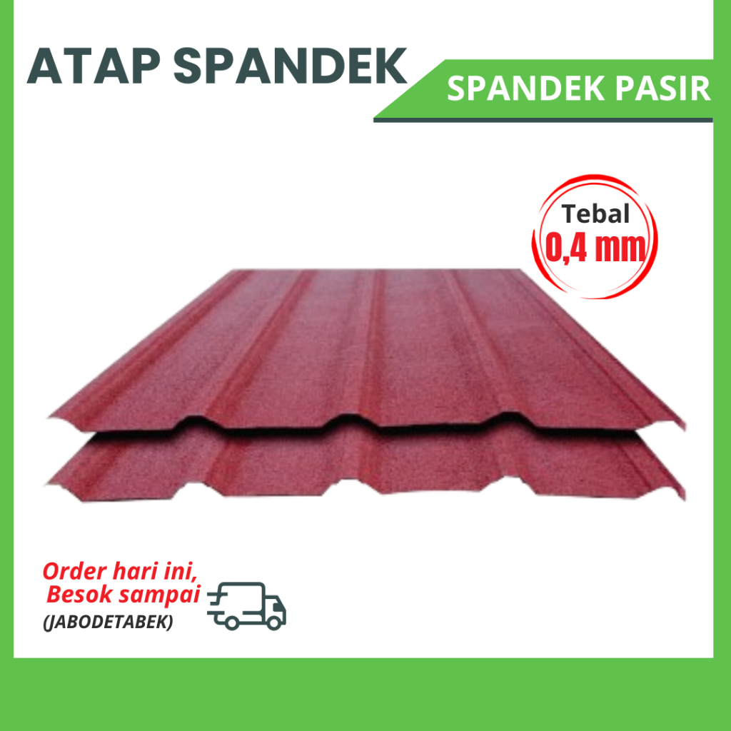 Atap Spandek Pasir 0.4mm - Atap Gelombang Kanopi - Custom Panjang 1m-6m