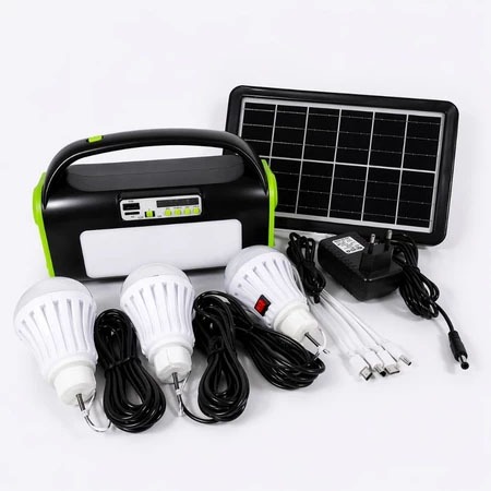 NEWSolar Light Lampu Senter Panel Surya VDR V-1277S-U Dengan 3 Bohlam