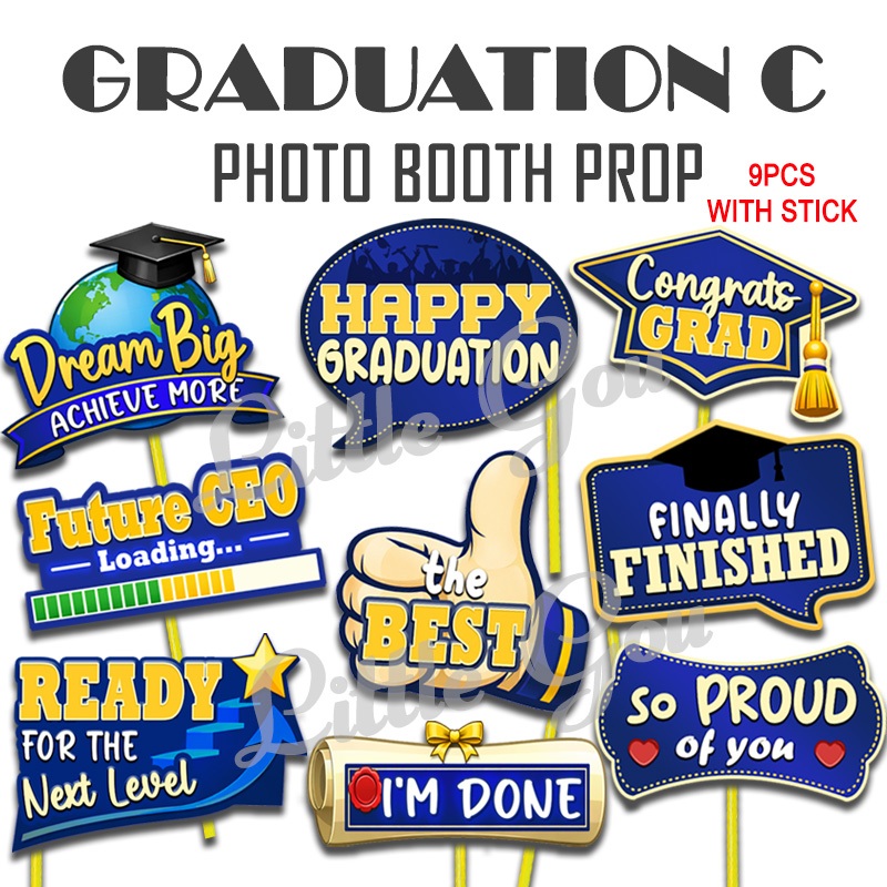 Graduation Photobooth Props Aksesoris Photo booth Wisuda Kelulusan Little Gou